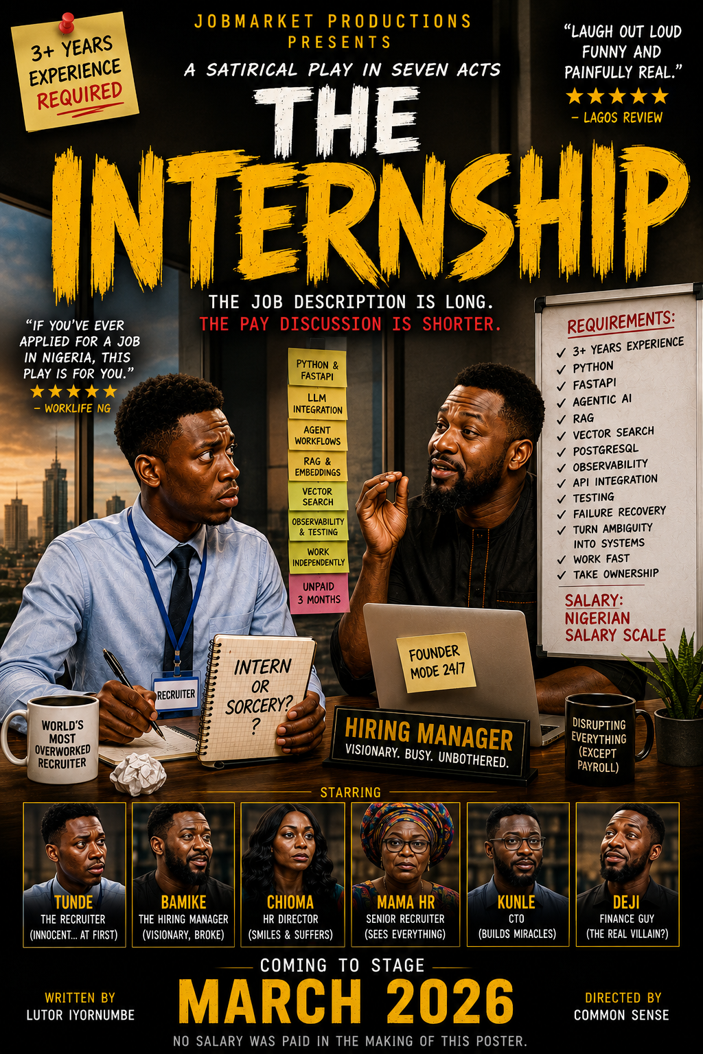 A satirical illustration for The Internship